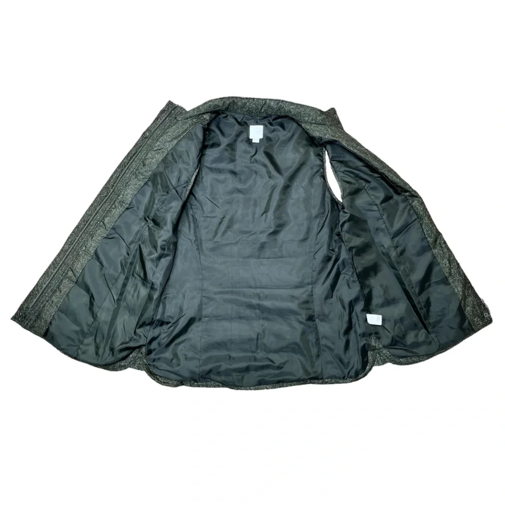 J.‎ Jill Women’s Small Balsam Green Herringbone Chevron Print Puffer Vest